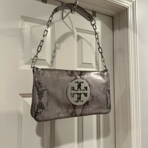 Tory Burch Reva Snake Print Shoulder Bag